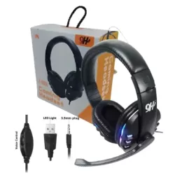 Fone de Ouvido Gamer Headset Rgb Led Plug P3 com Microfone