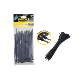 Abraçadeira de Nylon Preta 3,6X370mm c/ 100
