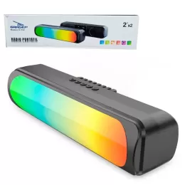 Caixa de Som Soundbar Bluetooth 12W Usb com Led Rg